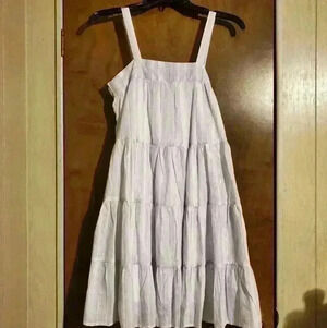 Size XL (16) Calvin Klein Tiered Chambray Dress